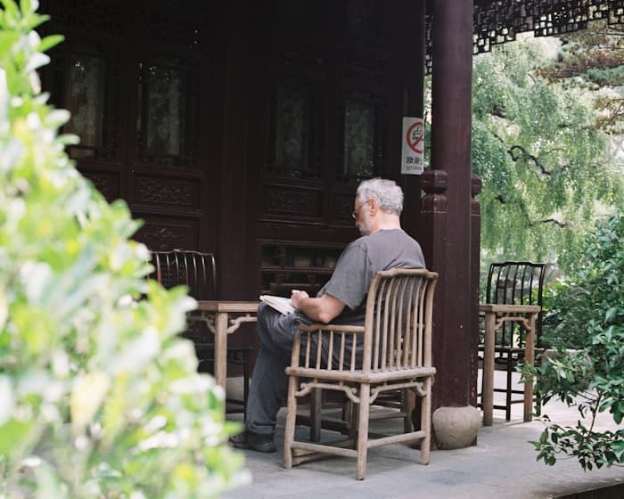 Contemplative man at home